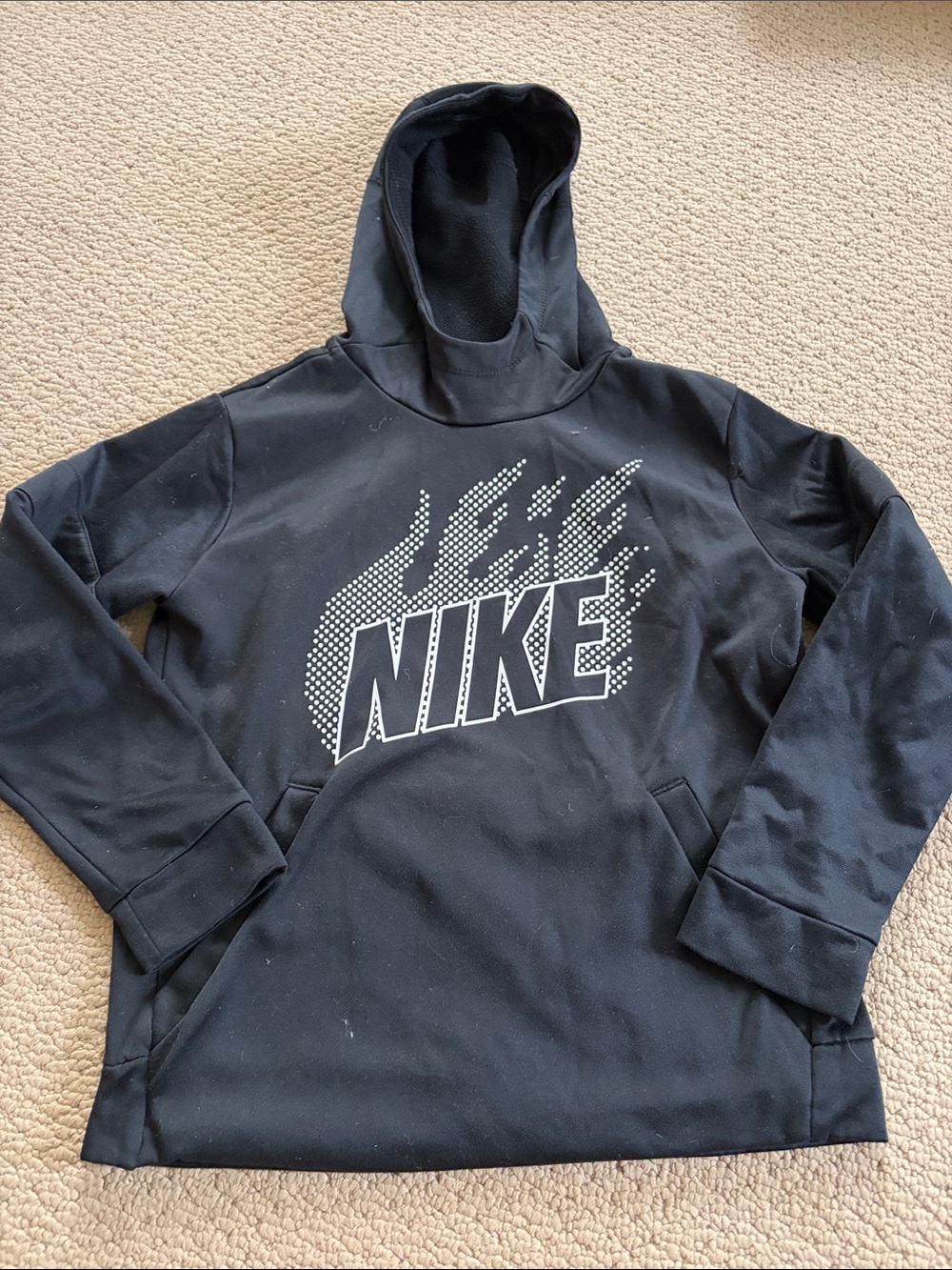 Nike youth medium Black Logo Hoodie Sweatshirt